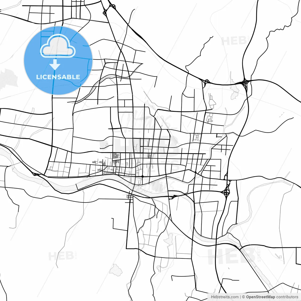 Vector PDF map of Laiwu, China