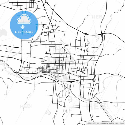 Vector PDF map of Laiwu, China