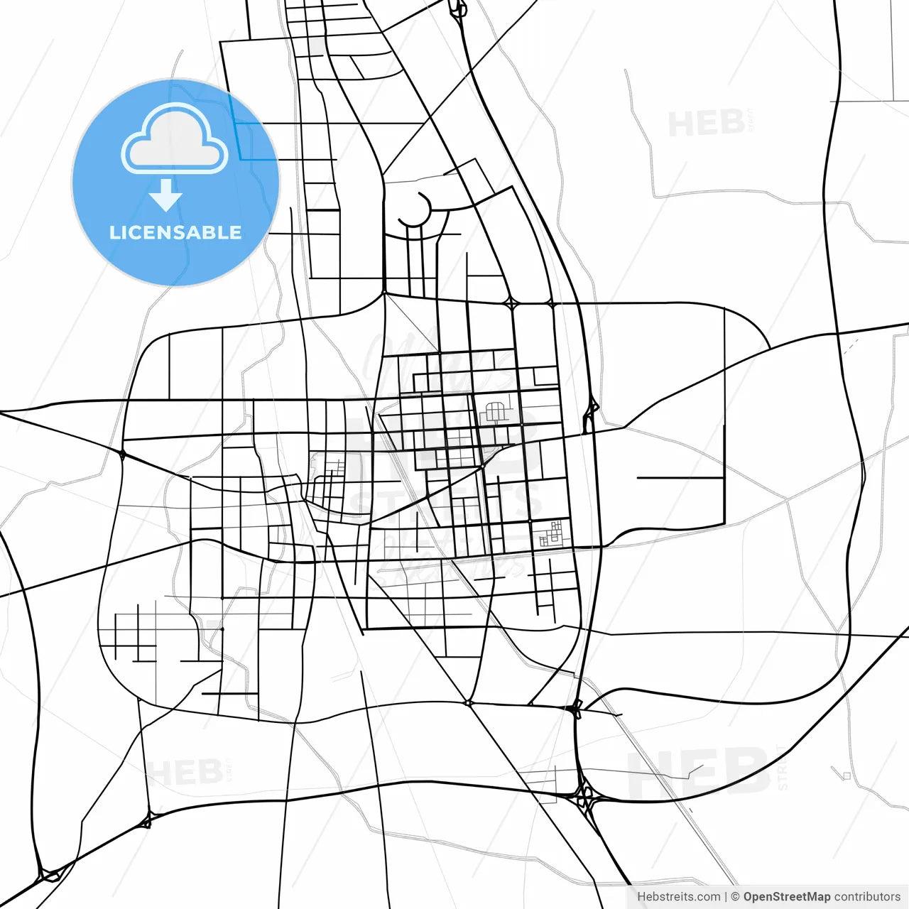 Vector PDF map of Xuchang, China