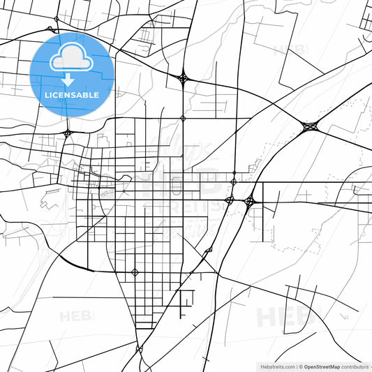 Vector PDF map of Xinxiang, China