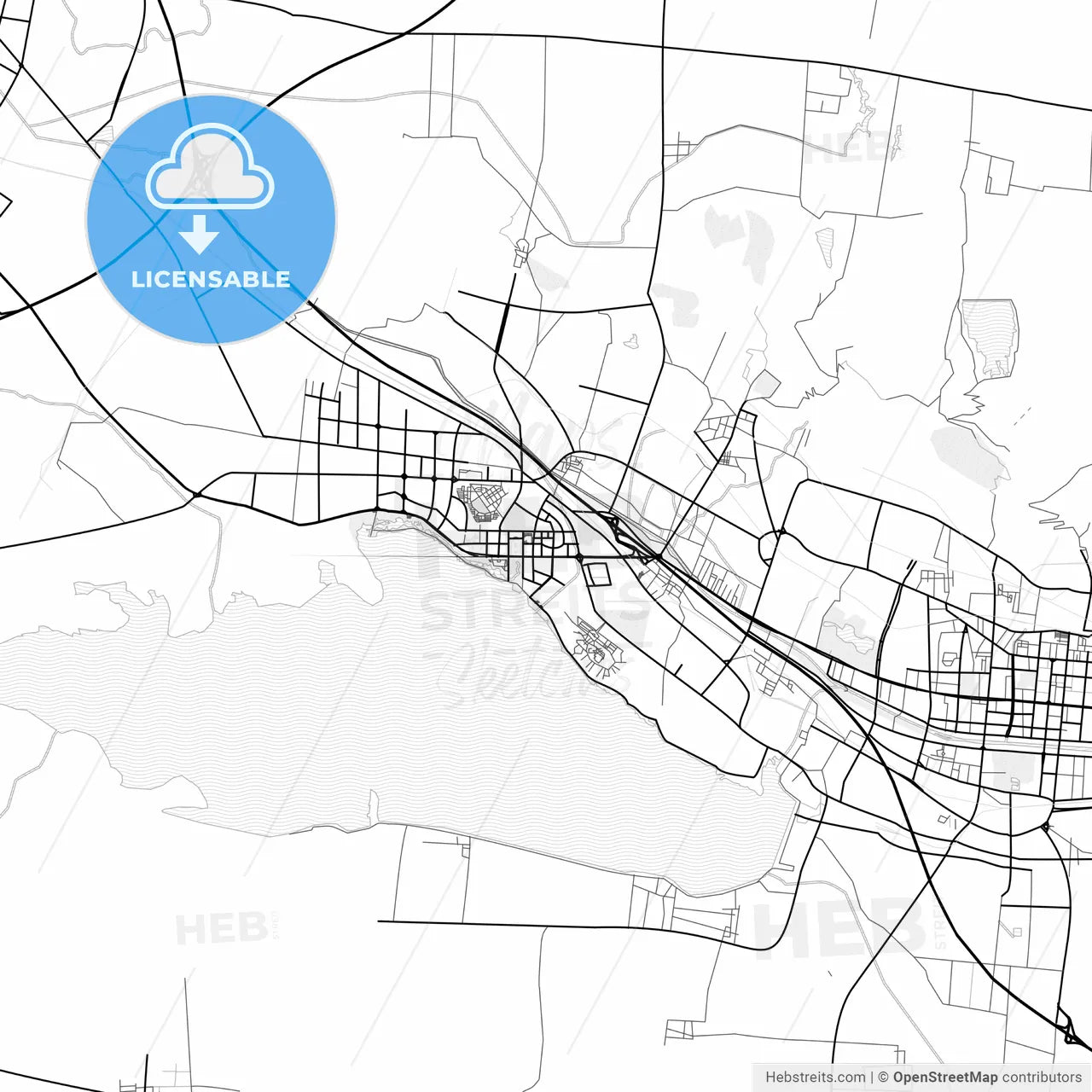 Vector PDF map of Pingdingshan, China