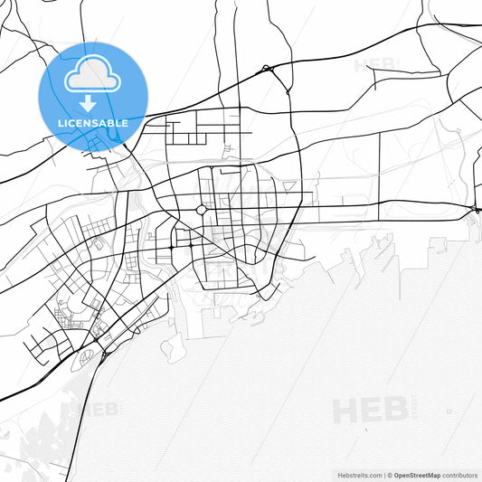 Vector PDF map of Qinhuangdao, China