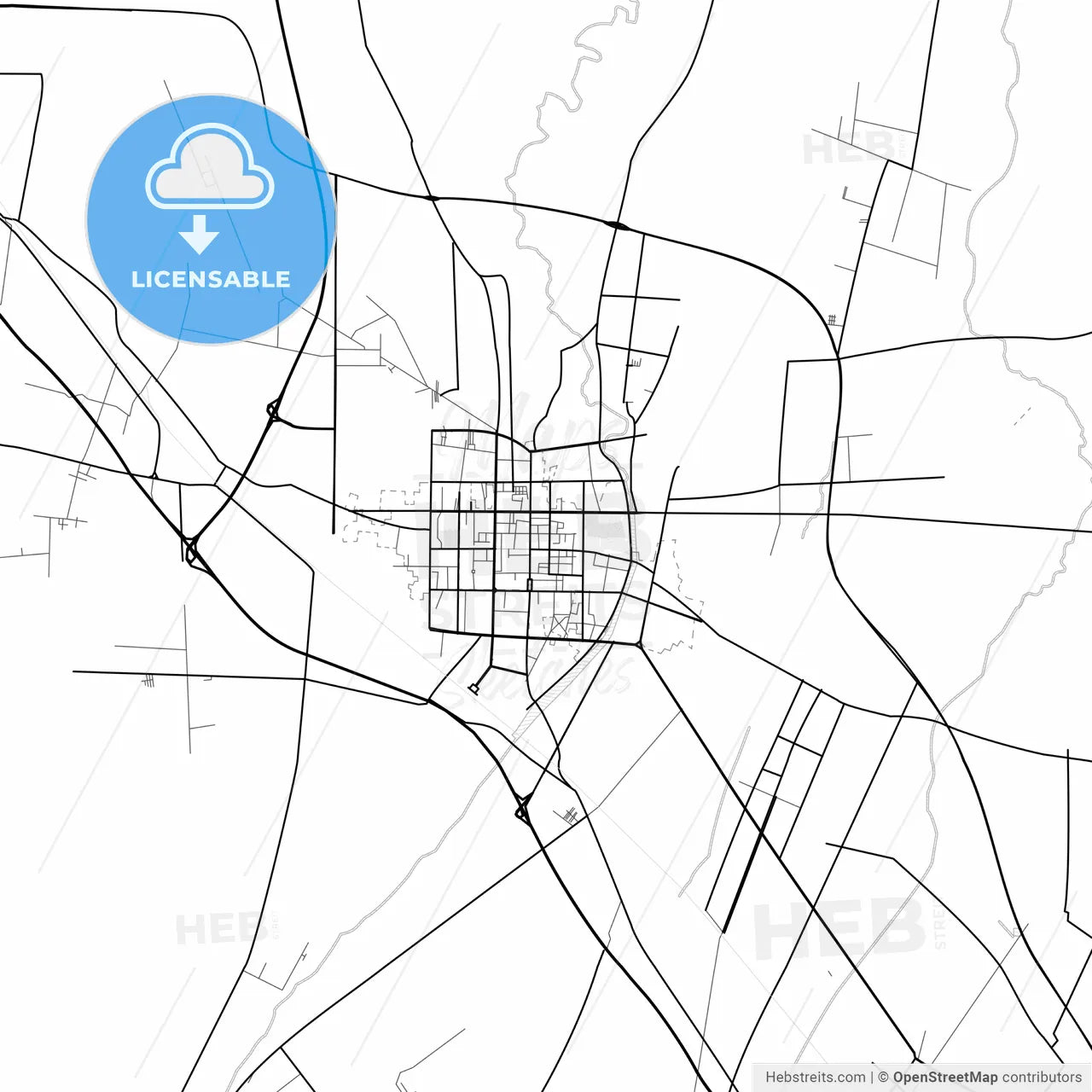 Vector PDF map of Wuwei, China