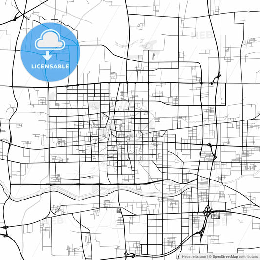 Vector PDF map of Xingtai, China