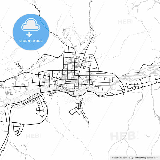 Vector PDF map of Lhasa, China