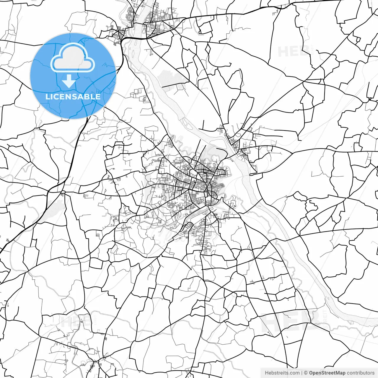 Vector PDF map of Erode, India