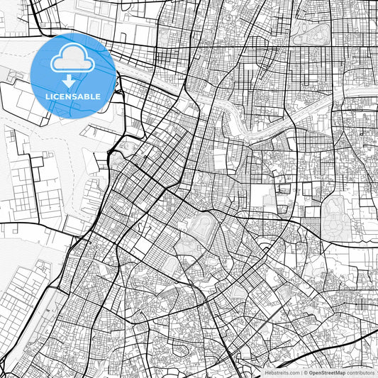 Vector PDF map of Sakai, Japan