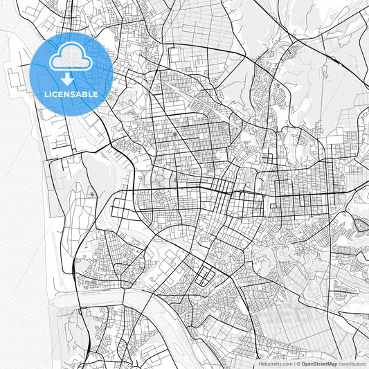 Vector PDF map of Akita, Japan