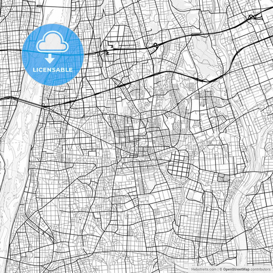 Vector PDF map of Iwata, Japan