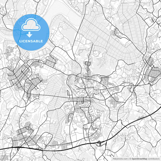 Vector PDF map of Sakura, Japan