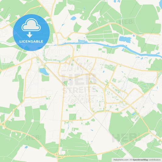 Greifswald, Germany Vector Map - Classic Colors