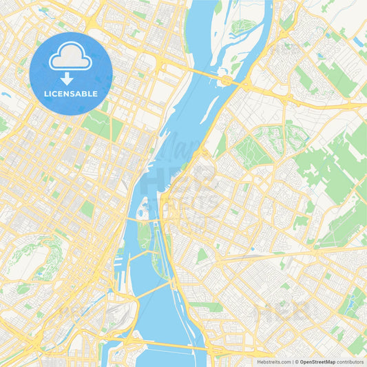 Empty vector map of Saskatoon, Saskatchewan, Canada