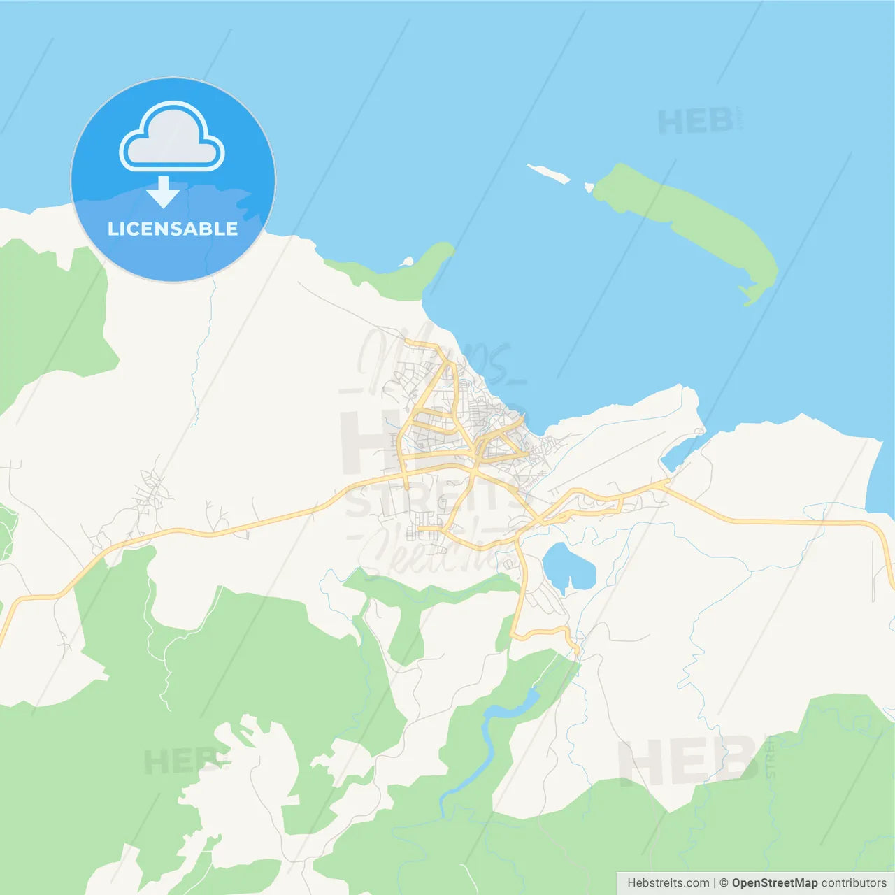 Empty vector map of Moa, Holguín, Cuba