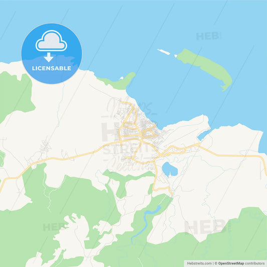 Empty vector map of Moa, Holguín, Cuba