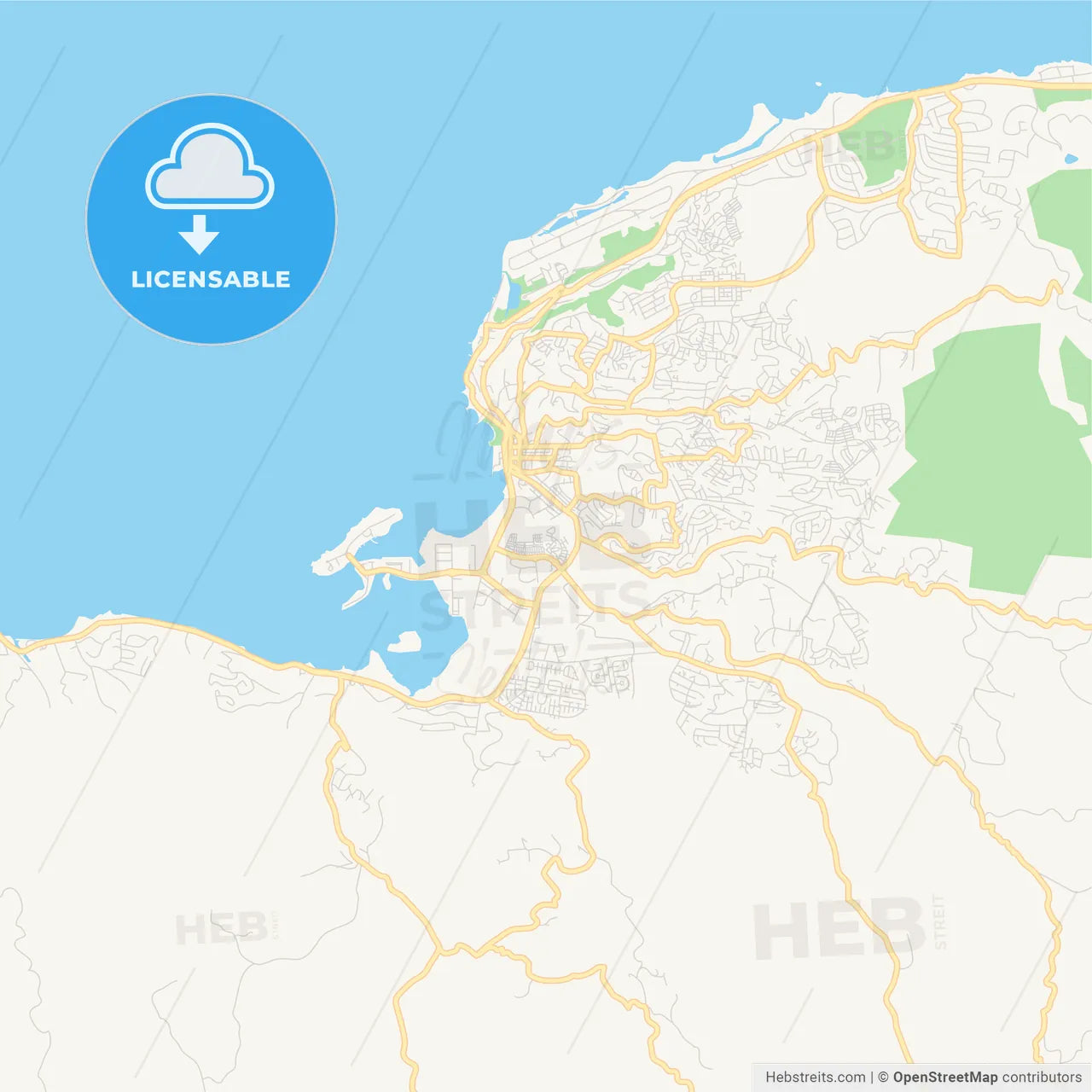 Empty vector map of Kingston, Saint James, Jamaica