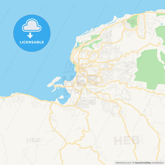 Empty vector map of Kingston, Saint James, Jamaica