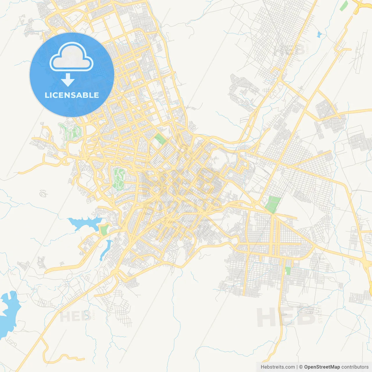 Empty vector map of Chihuahua, Chihuahua, Mexico