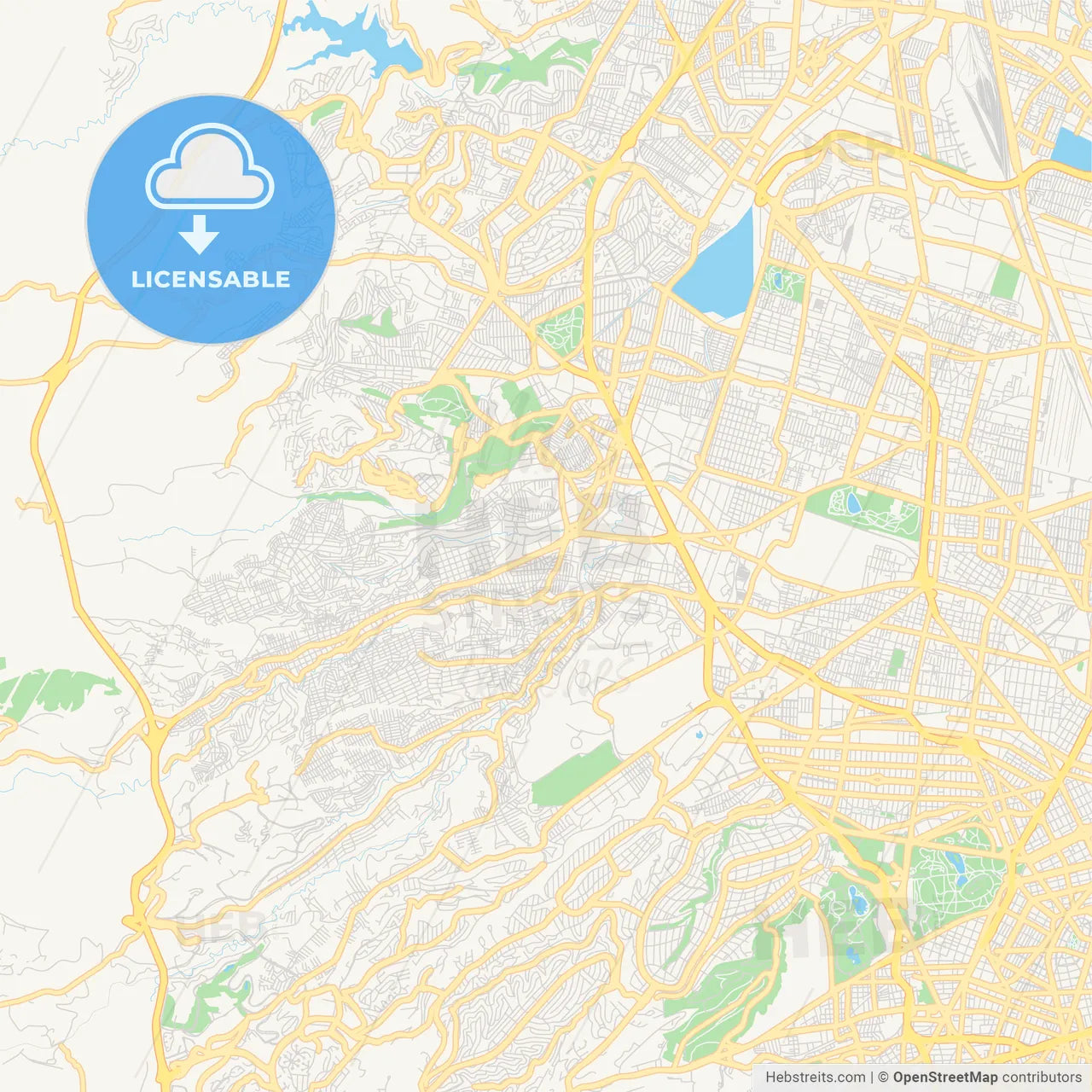 Empty vector map of Naucalpan, México, Mexico