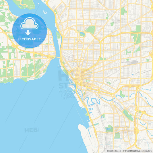 Empty vector map of Buffalo, New York, USA