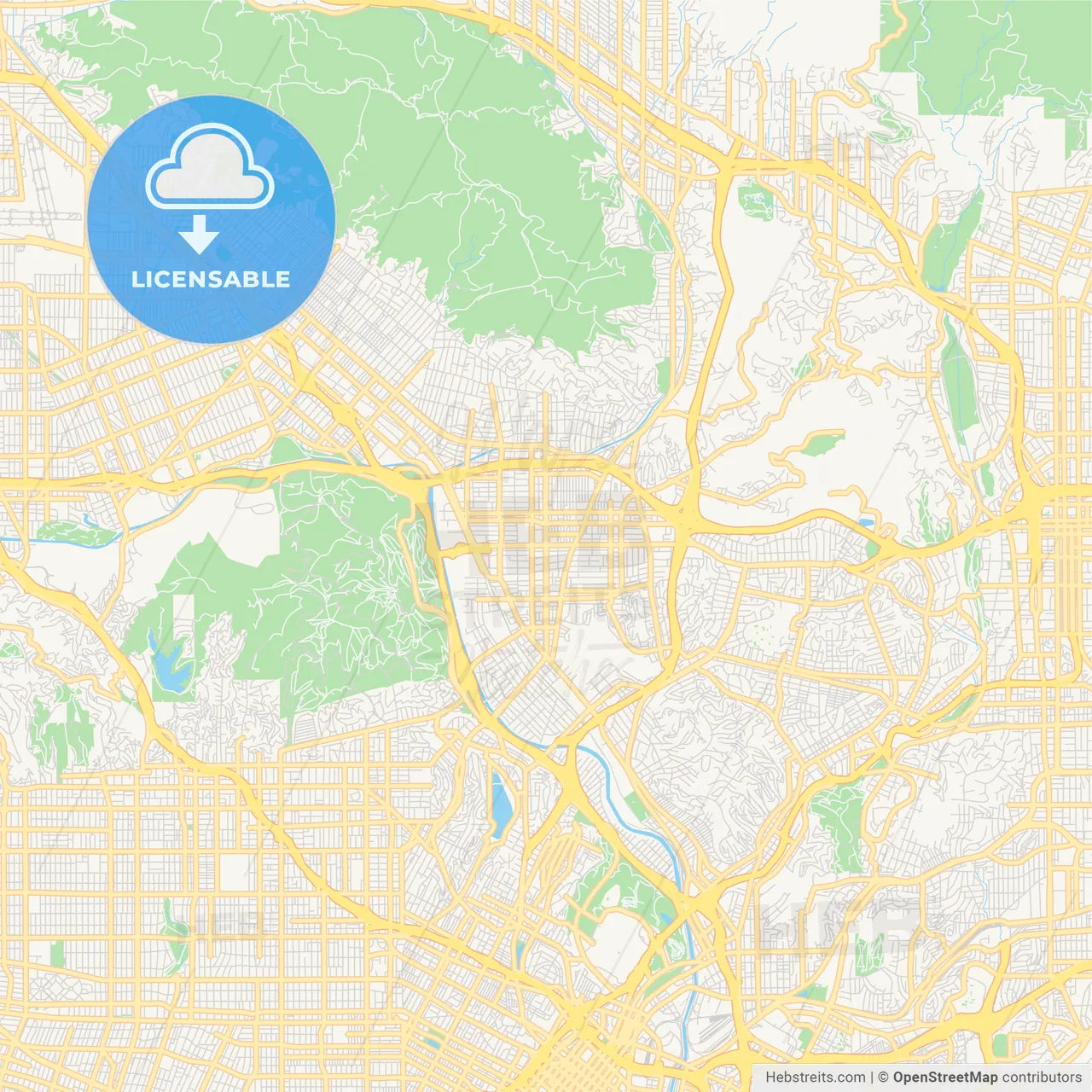 Empty vector map of Glendale, Arizona, USA