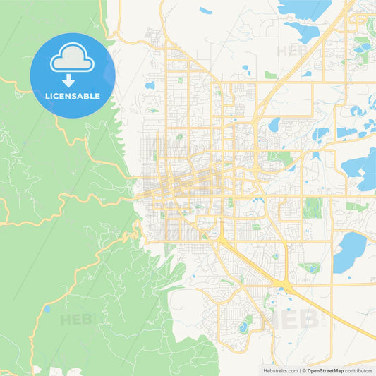 Empty vector map of Boulder, Colorado, USA