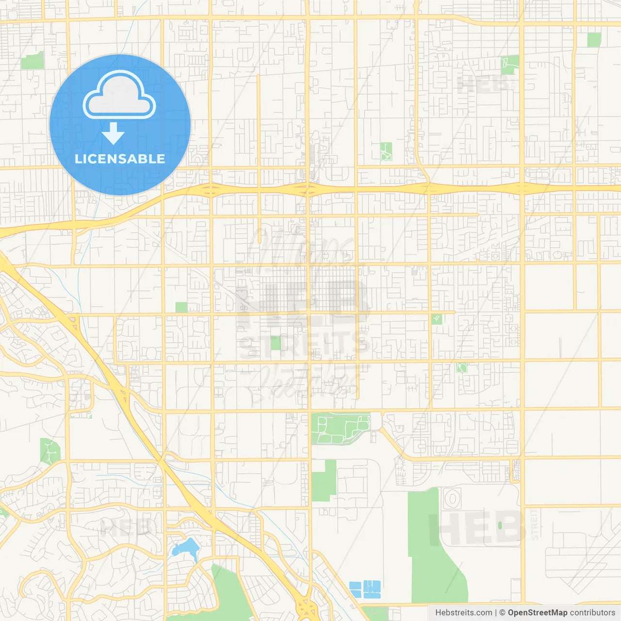 Empty vector map of Chino, California, USA