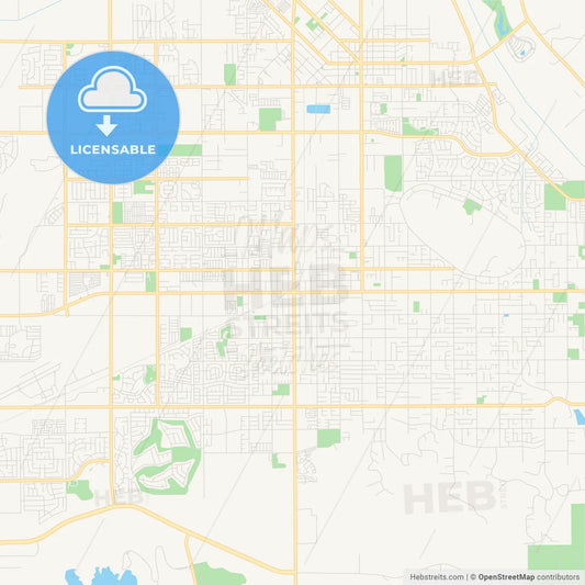 Empty vector map of Hemet, California, USA