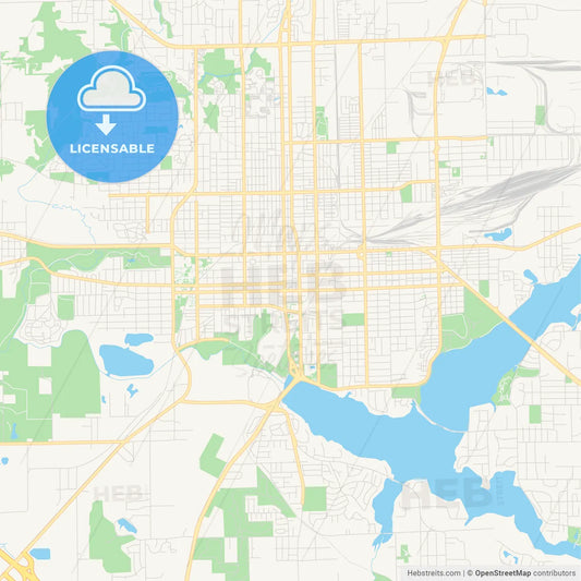 Empty vector map of Decatur, Illinois, USA