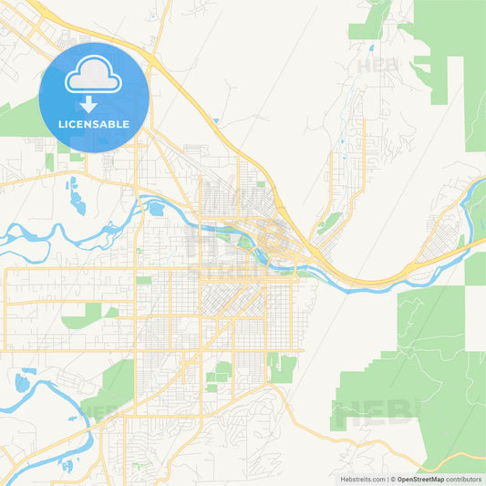Empty vector map of Missoula, Montana, USA