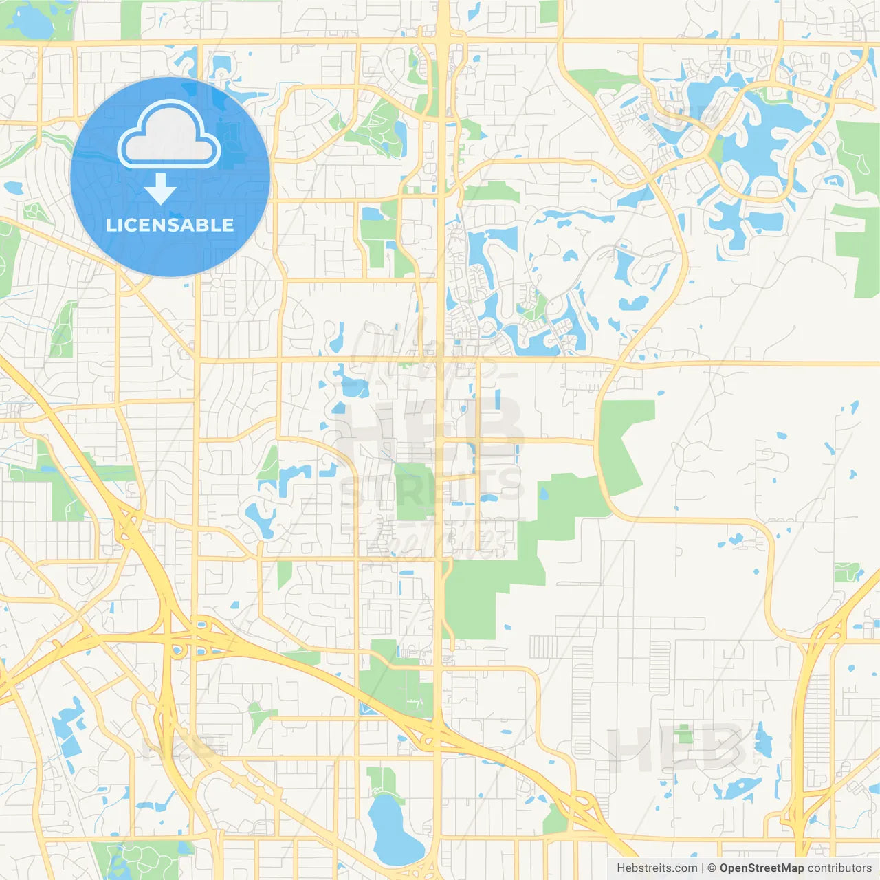 Empty vector map of Blaine, Minnesota, USA