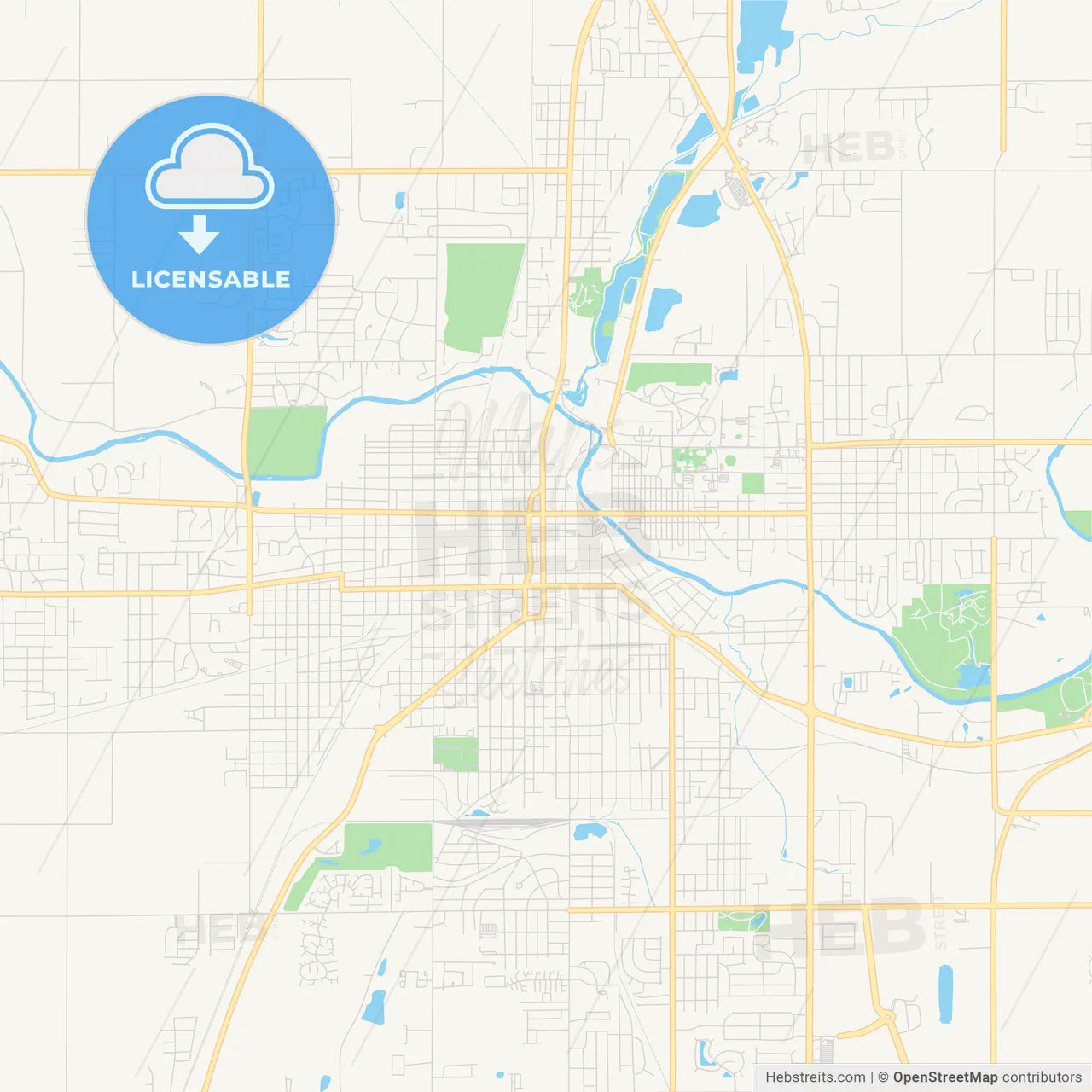 Empty vector map of Anderson, Indiana, USA