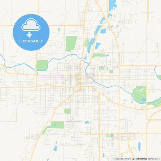 Empty vector map of Anderson, Indiana, USA