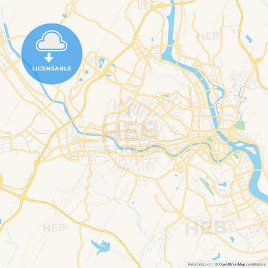 Printable street map of Mianyang, China