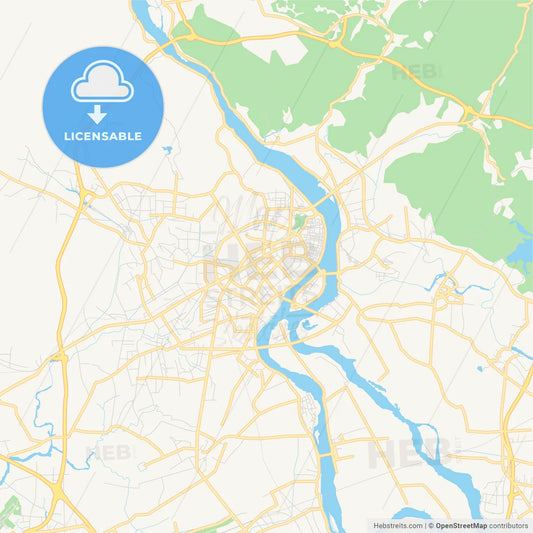 Printable street map of Chaozhou, China