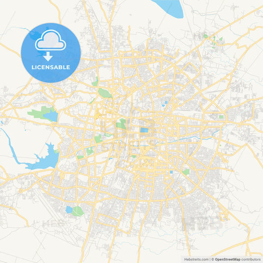 Printable street map of Nagpur, India