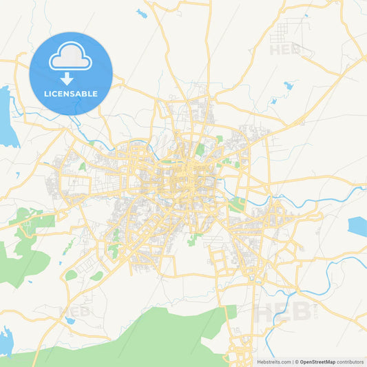 Printable street map of Nashik, India