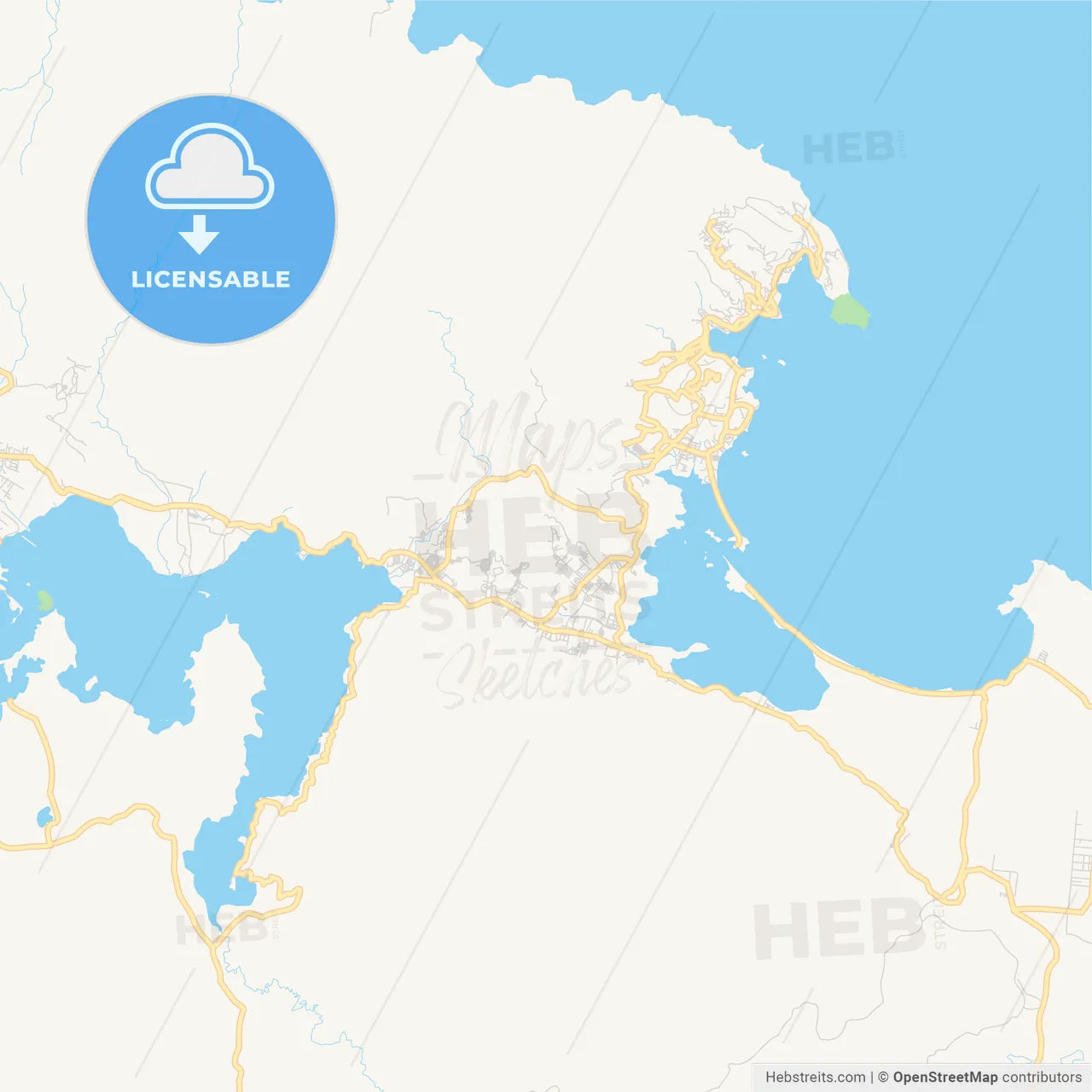 Printable street map of Jayapura, Indonesia