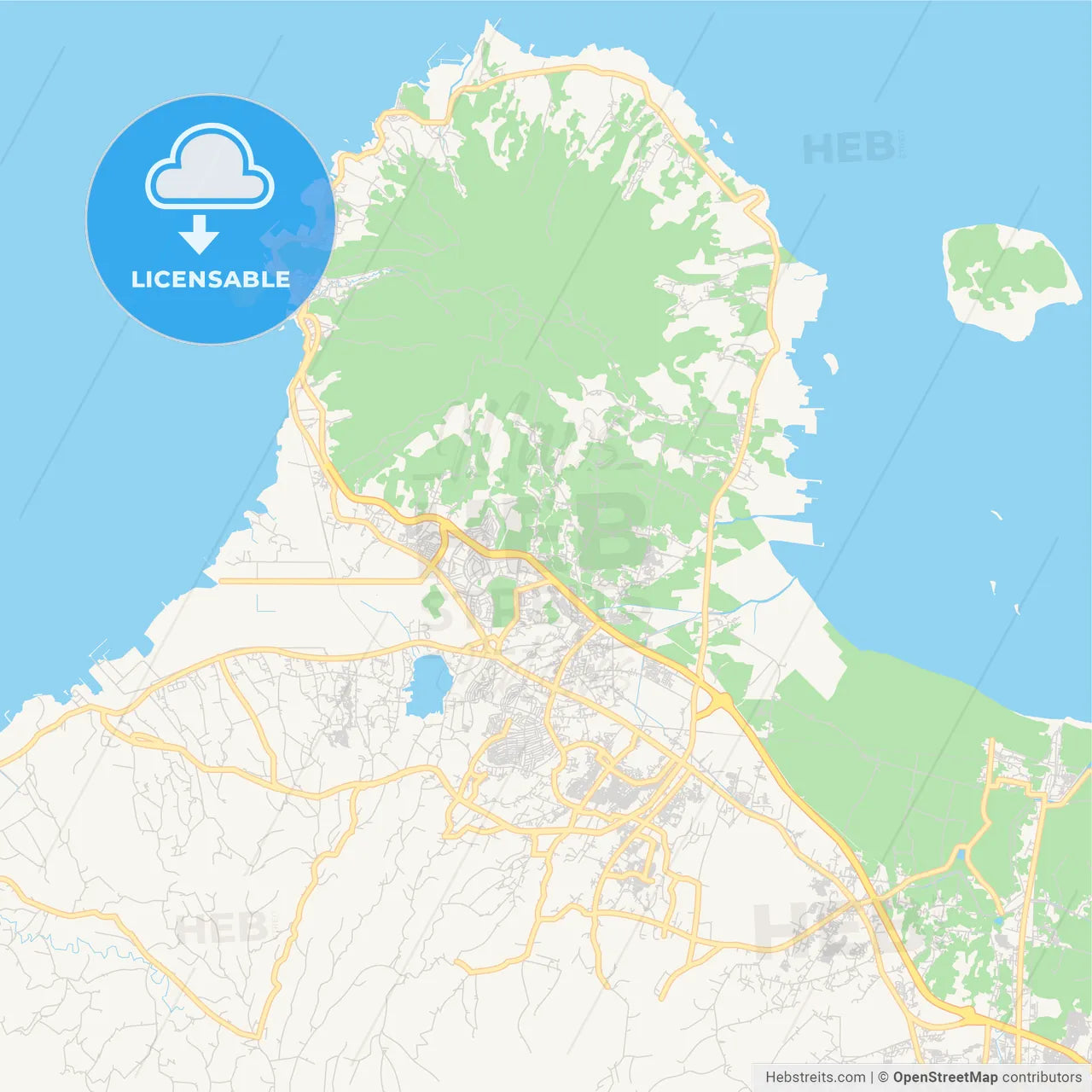 Printable street map of Cilegon, Indonesia