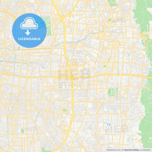 Printable street map of Higashiōsaka, Japan