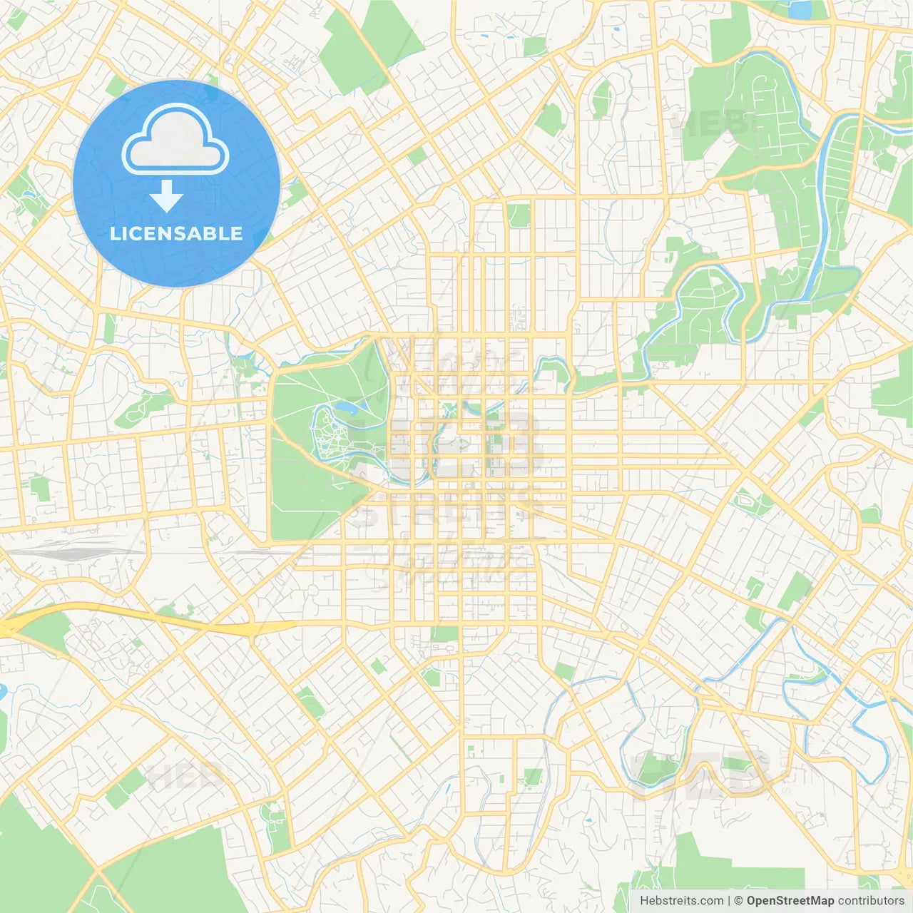 Printable street map of Christchurch, New Zealand