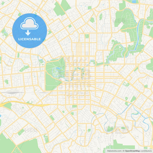 Printable street map of Christchurch, New Zealand