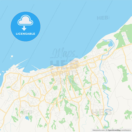 Printable street map of New Plymouth, New Zealand