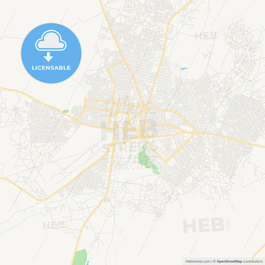Printable street map of Bobo-Dioulasso, Burkina Faso