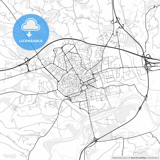 Vector PDF map of Asti, Italy