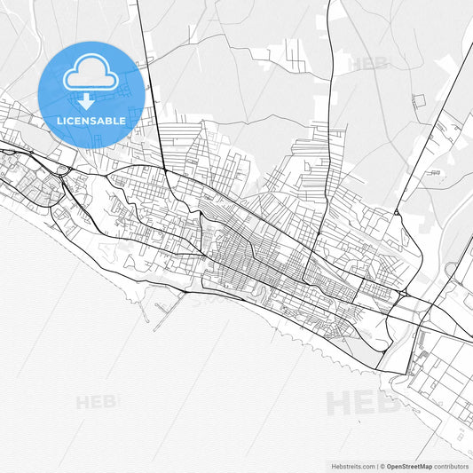 Vector PDF map of Gela, Italy