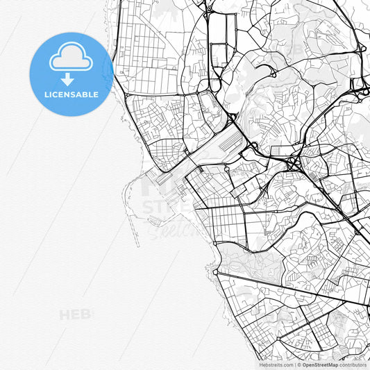Vector PDF map of Matosinhos, Portugal