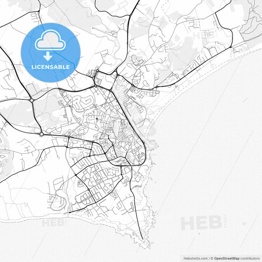 Vector PDF map of Lagos, Portugal