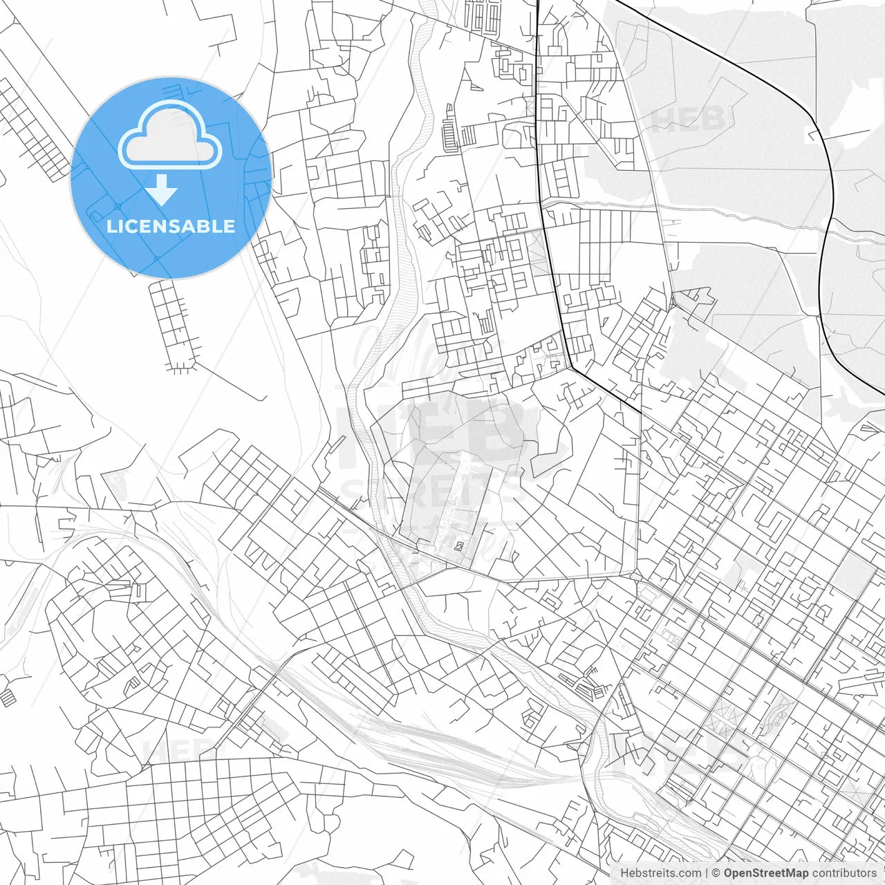 Vector PDF map of Chita, Russia