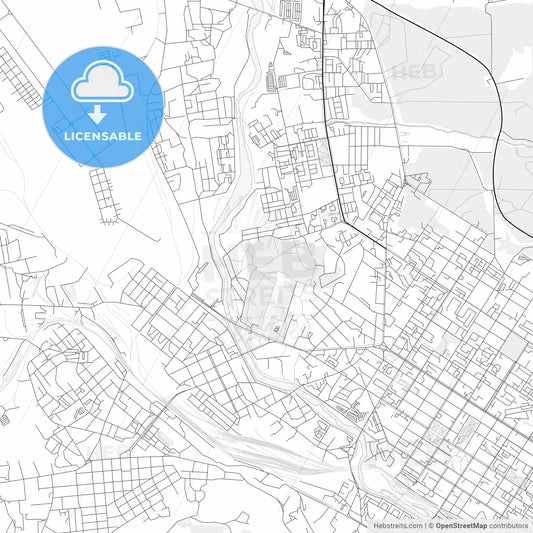 Vector PDF map of Chita, Russia