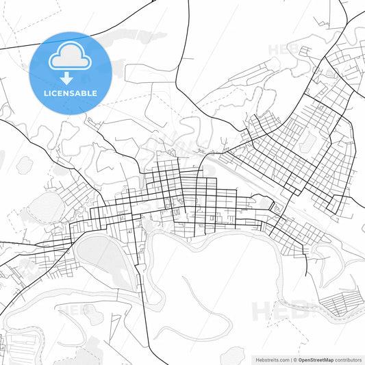 Vector PDF map of Ishim, Russia